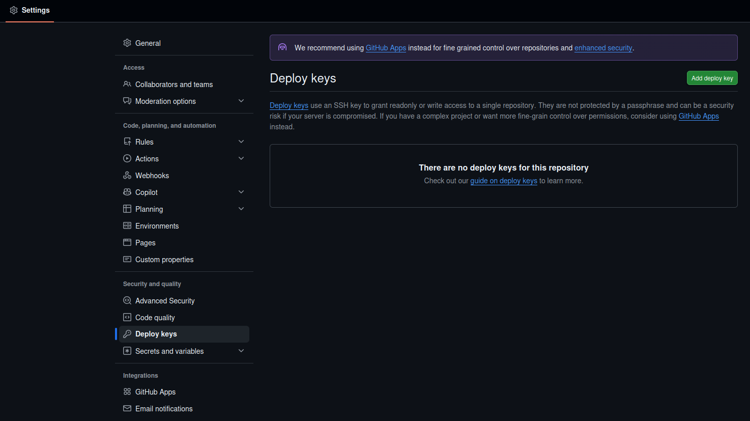 Linuaid-config Deploy Keys 1