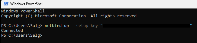Netbird Connect via Setup Key