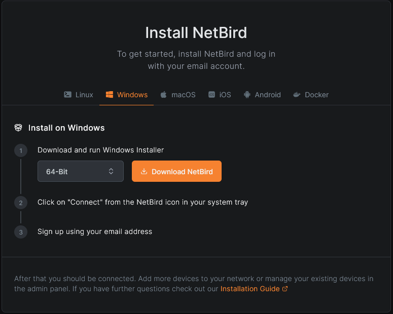 Download Netbird Installer